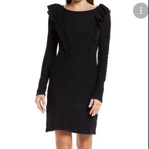 Lily Pulitzer Ruth Sweater Dress Black Sequin Mini Dress New With Tag Size Small